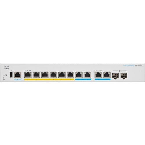 Cisco CBS350-8MGP-2X 8-Port Multi-Gig PoE+ Compliant Managed Network Switch with Multi-Gig SFP+/RJ45 Combo Ports (124W)