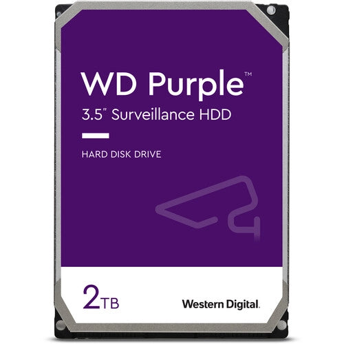 IN STOCK! WD Purple 2TB WD22PURZ Surveillance Hard Drive - SATA-5400rpm-64MB