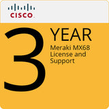 Cisco Meraki MX68 Router/Security Appliance with 3-Year Advanced Security License and Support