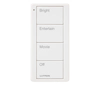 Lutron PJ2-4B-TSW-P01 Pico 4-Button Family Room Keypad - (Snow | Satin)