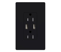 Lutron SCR-15-UBTR-MN 15 Amp USB Receptacle - (Midnight | Satin)