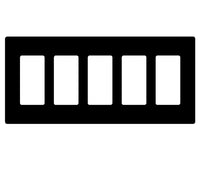Lutron SC-5-MN Claro 5-Gang Wallplate - (Midnight | Satin)