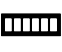 Lutron CW-6-BL Claro 6-Gang Wallplate - (Black | Gloss)