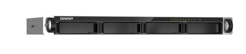 QNAP TS-435XEU-4G-US Short depth rackmount 4-bay NAS, supporting 2.5GbE/10GbE connectivity and M.2 NVMe SSD caching