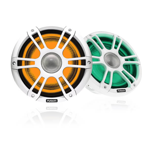 Fusion® 010-02433-10 Signature Series 3 7.7" 280 Watt Coaxial Sports White Marine Speakers (Pair) with CRGBW LED Lighting