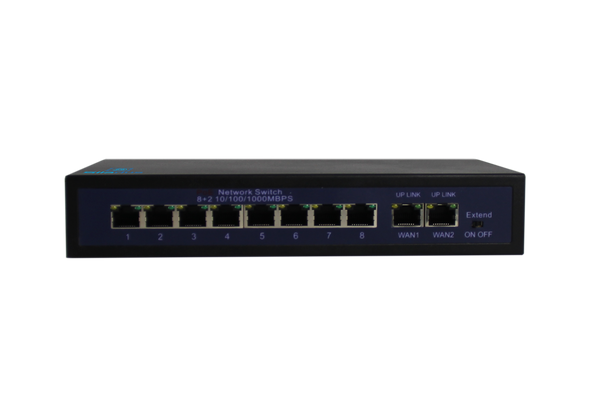 Silarius SIL-SW8POE 10 Ports POE switch with 8/100MB Ports PoE and 2 Gigabit Uplinks - 120W POE