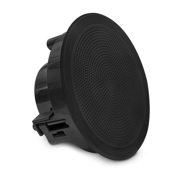 Fusion® 010-02299-01 FM 6.5" 120-Watt Round Black Flush Mount Marine Speakers