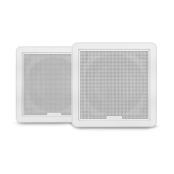 Fusion® 010-02299-10 FM Series 6.5" 120-Watt Square White Flush Mount Marine Speakers (Pair)