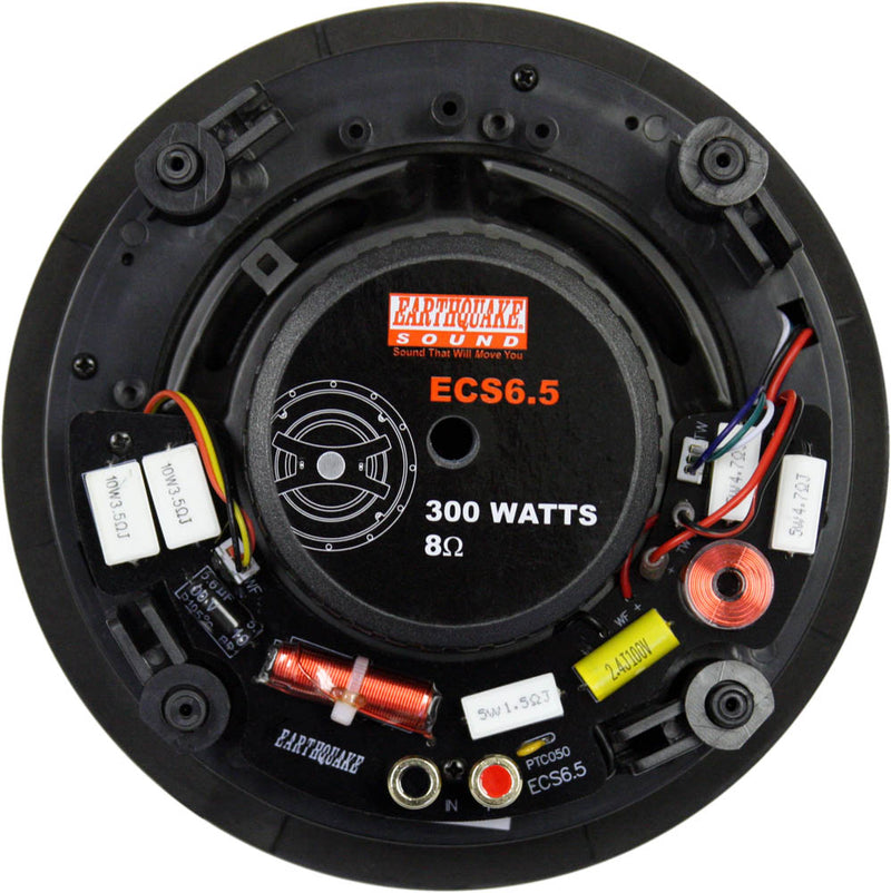 EARTHQUAKE ECS6.5  EDGELESS 6.5" IN-CEILING SPEAKERS 12DB XOVER +/- 3DB SWITCHES, ROUND GRILLES