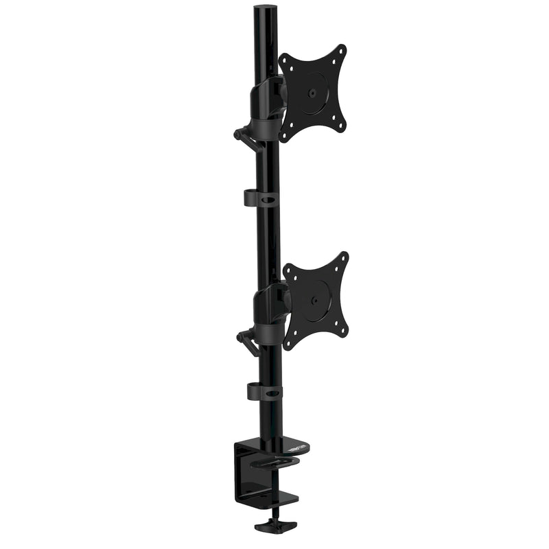 Tripp Lite DDR1527SDC Dual Vertical Flat-Screen Desk Stand/Clamp Mount, 15'-27'