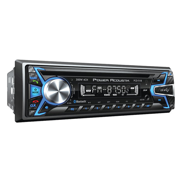 Power Acoustik PCD-51B Single-DIN In-Dash CD/MP3 AM/FM Receiver W/ Bluetooth