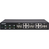 QNAP QSW-1208-8C-US 12-Port Unmanaged 10GbE Switch Twelve SFP+ with Shared Eight