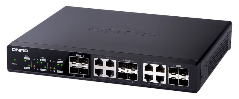 QNAP QSW-1208-8C-US 12-Port Unmanaged 10GbE Switch Twelve SFP+ with Shared Eight