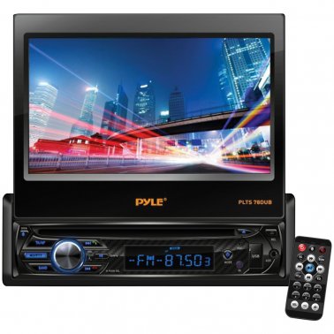 Pyle PLTS78DUB 7" Single-DIN DVD w/ Motorized Fold-out Touchscreen & BL