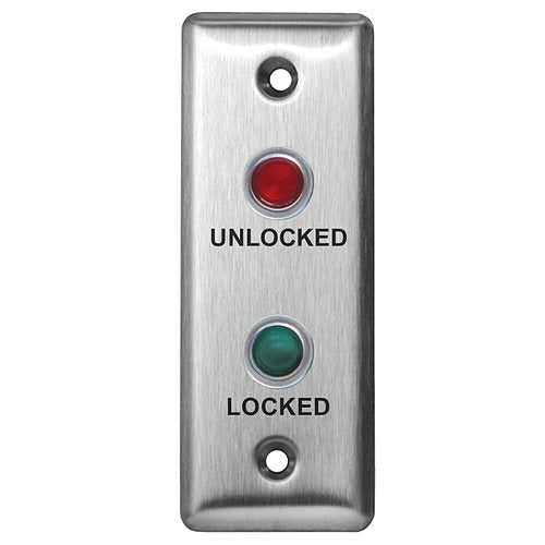 Camden CX-LED2-56RG LED Plate, Red and Green LED, Stainless Steel Narrow Faceplate, 'Door Locked/Unlocked'