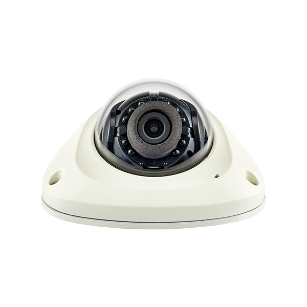 Hanwha QNV-6024RM Wisenet Q-Series 2MP IR Mobile Vandal Flat Camera, 3.6mm Fixed Lens, Ivory