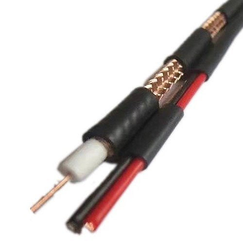 ADI PRO RN-7000508 RG59 Siamese Coaxial Cable, 95% CCA Braid, 18/2 BC, Non-Plenum, 500' (152.4m) Reel in Box, Black