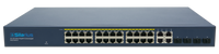 Silarius SIL-A24POE1G450 28 Ports POE+ switch with 24 Gigabit Ports PoE+, 4 Gigabit Uplinks, and 4 SFP Slots Uplink - 450W POE+