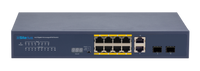 Silarius SIL-A8POE1G120 12 Ports POE+ switch with 8 Gigabit Ports PoE+, 2 Gigabit Uplinks, 2 SFP Slots Uplink, and POE indicator - 120W POE+