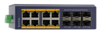 Silarius SIL-INDSW8P1G6SFP 14 Ports Gigabit managed industrial PoE switch - 8 Gigabit RJ45 ports and 6 Gigabit SFP slots