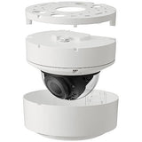 Hanwha XNV-C8083R Wisenet X Series 6MP Outdoor IR Vandal Dome IP Camera, 4.4-9.3mm Motorized Varifocal Lens, White