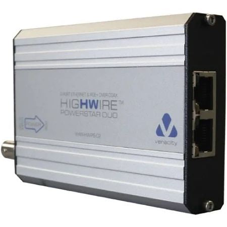 Veracity VHW-HWPS-C2 HIGHWIRE Powerstar Duo 2-Port PoE Switch Over Coax Cable