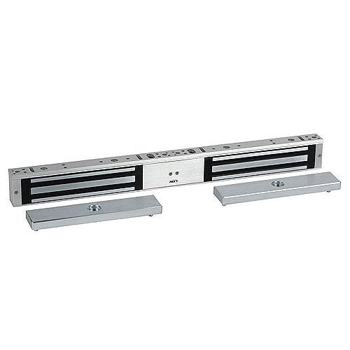 RCI 8372-28 Surface Double MiniMag Electromagnetic Lock, Outswing Doors, 750 lbs., 12/24VDC, Brushed Anodized Aluminum