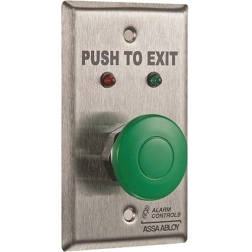 Alarm Controls TS-1 Request To Exit Station, 1-1/2" Green Push Button, 1/4" Red and Green LED, 430 Stainless Steel