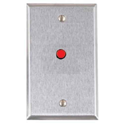 Alarm Controls RP-28FLASHING Remote Wall Plate with 1/4" Flashing LED, Single Gang, Stainless Steel