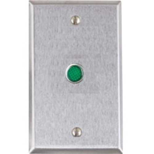 Alarm Controls RP-29L Remote Wall Plate with 1/2" Green LED, Single Gang, Stainless Steel