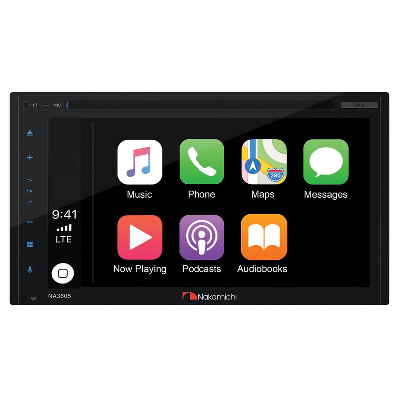 IN STOCK! Nakamichi NM-NA3605 6.8-Inch WVGA Double-DIN In-Dash DVD Receiver with Apple CarPlay™, Android™ Auto, and Bluetooth®