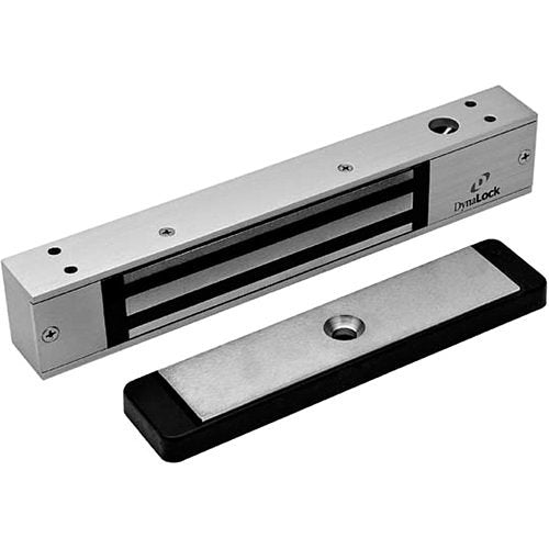 DynaLock 2511-DSM-DYN-US28 2500 Series 650 LB Mini-Mag Single Electromagnetic Lock for Outswing Door with Door Status Switch, Dynastat Force