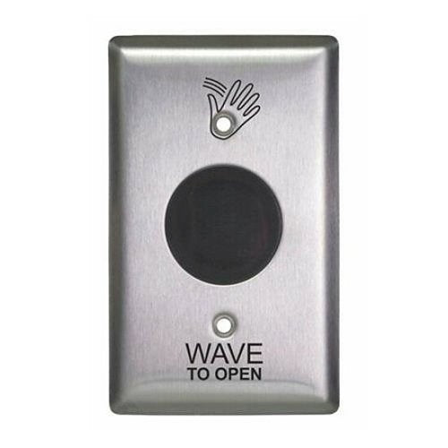 Camden CM-332/41S SureWave Wireless Touchless Switch with Built-In Door Control, 2 Relays, CM-TX99 Wireless Transmitter, Light Ring, Hand Icon and 'Wave to Open' Text