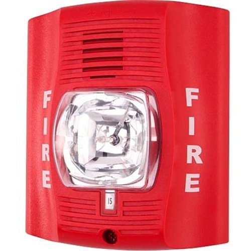 System Sensor P4RK-R SpectrAlert Advance Outdoor Selectable Output Horn Strobe, 4-Wire, Standard CD, "FIRE" Marking, Red (Replacement Model)