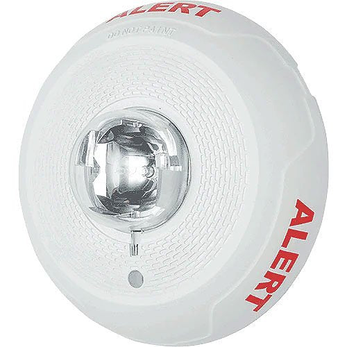 System Sensor SCWL-CLR-ALERT L-Series Indoor Selectable Output Ceiling Mount Strobe, Clear Lens, "ALERT" Marking, White