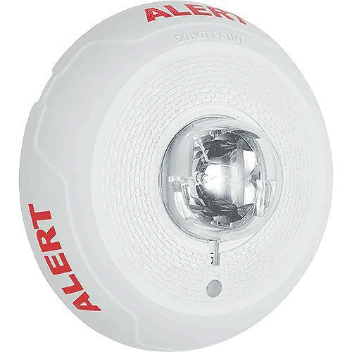 System Sensor SCWL-CLR-ALERT L-Series Indoor Selectable Output Ceiling Mount Strobe, Clear Lens, "ALERT" Marking, White